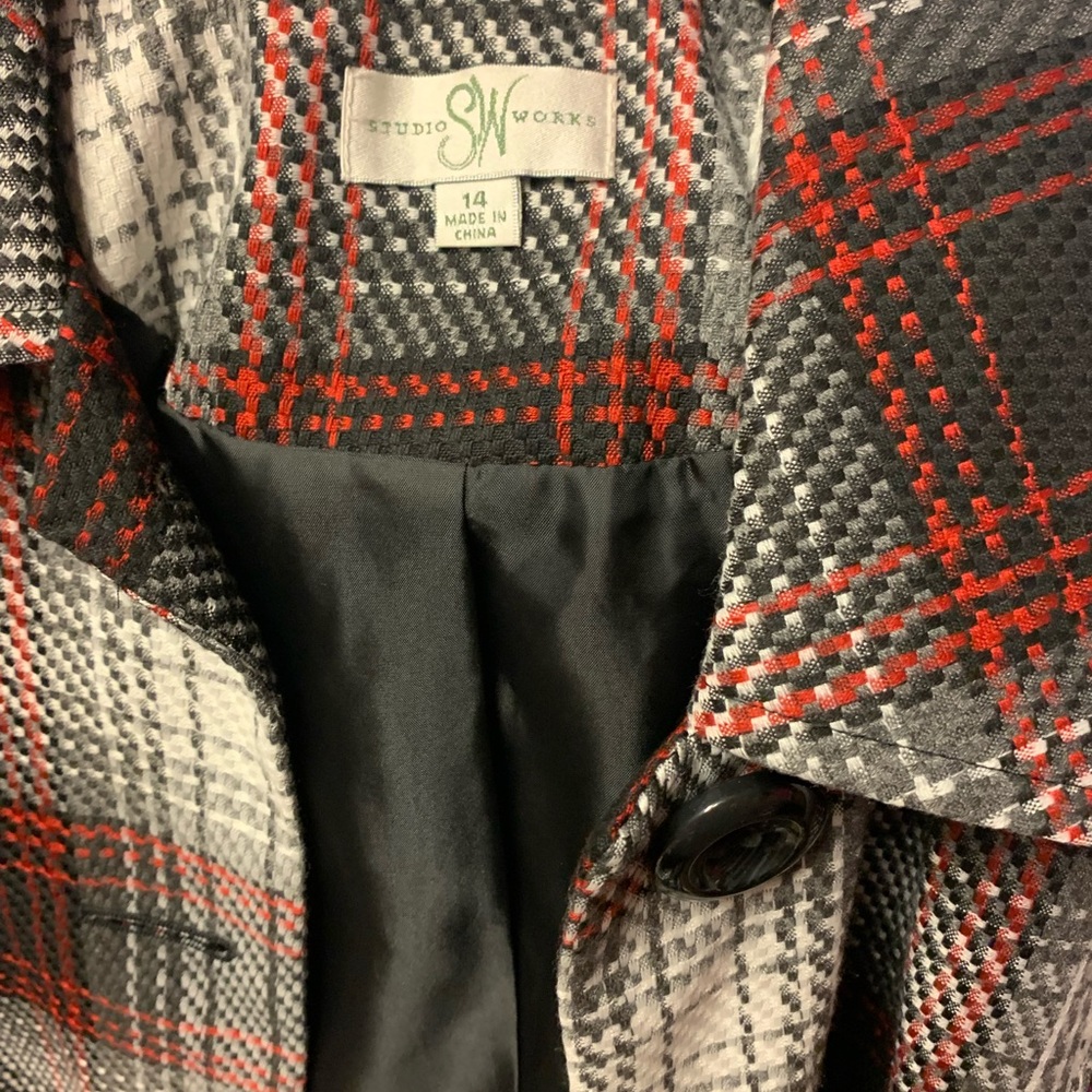 COPY - Studio works blazer red black grey size14 in great shape